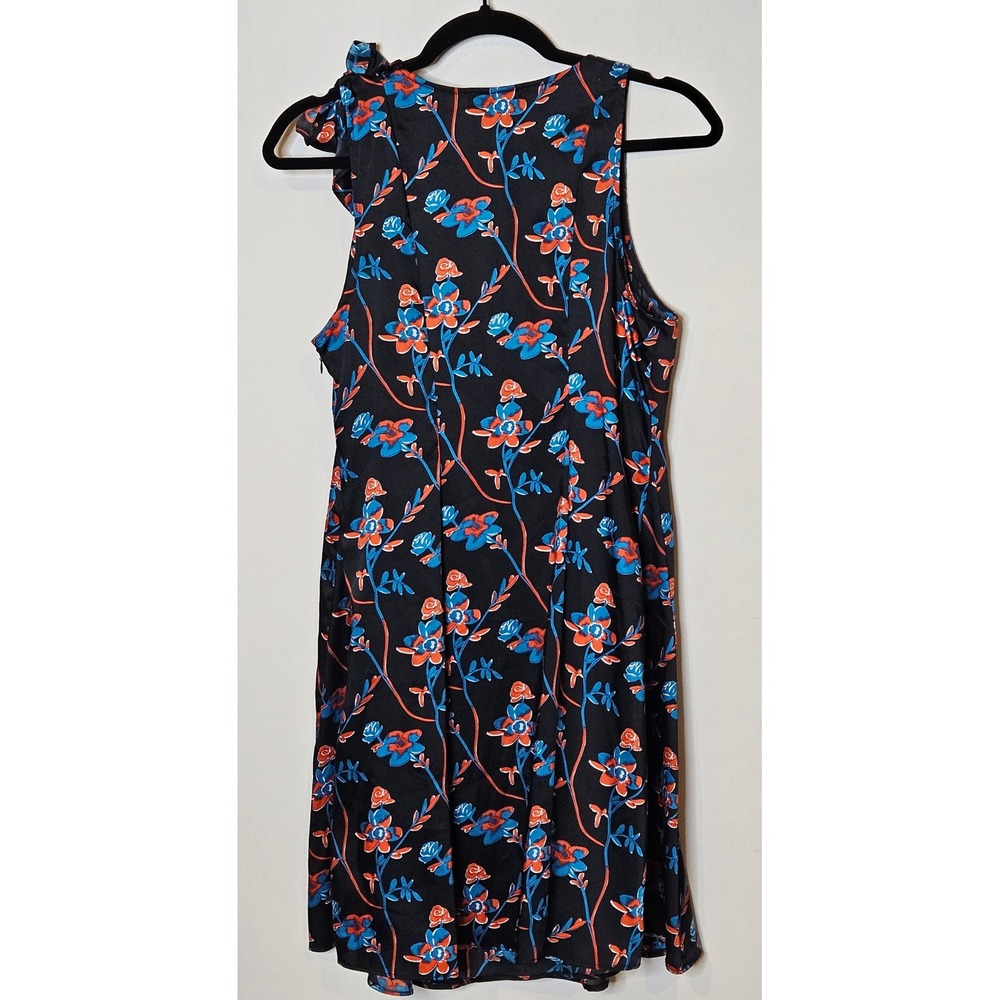 Thakoon Collective x RTR Black Daisy Dress Floral Sleeveless Tie Neck Size 8 - Picture 5 of 6